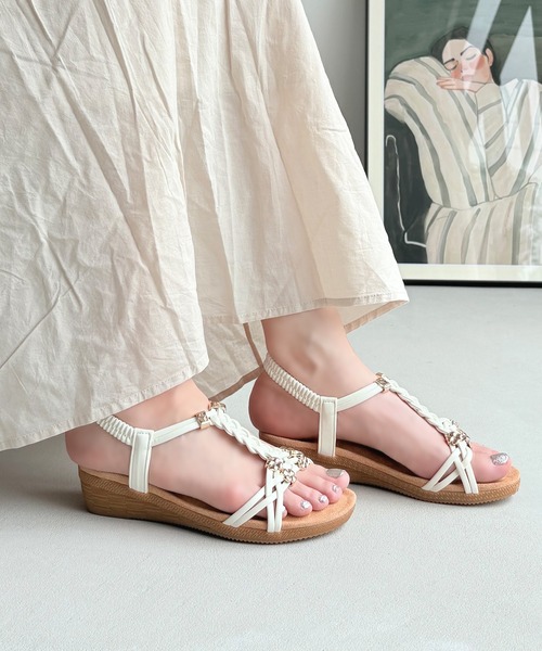 LUGG NAGG（ラグナグ）の「【軽量】バックバンドリゾートウェッジサンダル【簡単着脱】（サンダル・レディース・ブラック/ホワイト/ベージュ・M/L/LL/S）」の4枚目の写真