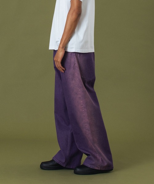 XLARGE(エクストララージ)の「SIDE FADED BAGGY DENIM PANTS(デニムパンツ・メンズ・ブラック/ブラウン/パープル・30inch/32inch/34inch/36inch)」の14枚目の写真