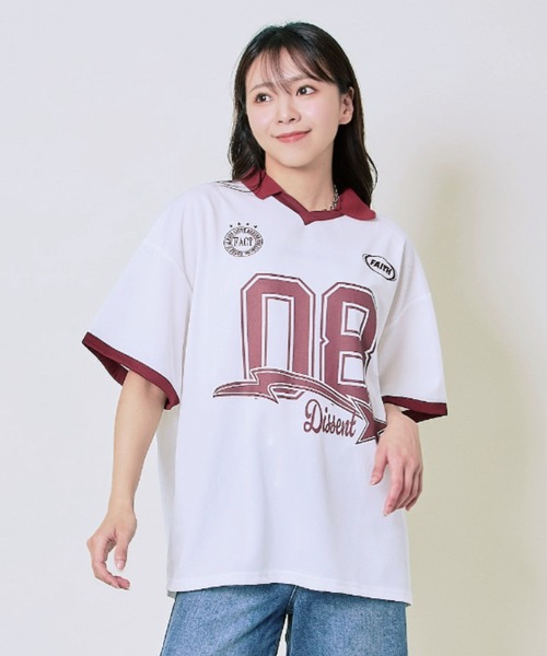 【貴重、限定品】 川栄李奈 リクエストアワー ランクイン記念Tシャツ セール】エリつきナンバリングTシャツ(Tシャツ/カットソー