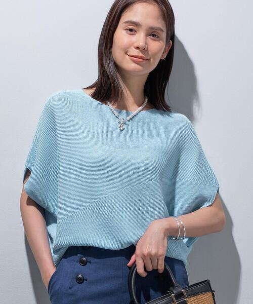 INDIVI(インディヴィ)の「【洗える/清涼感】コクーンシルエットニット(ニット/セーター・レディース・ナチュラル/ブラック/ホワイト/ライトブルー・38/05/13/15 /34)」の19枚目の写真