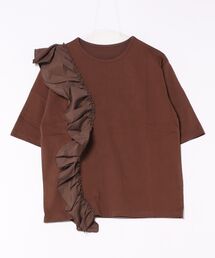 Tシャツ/カットソー（ブラウン/茶色系・フリル）ファッション