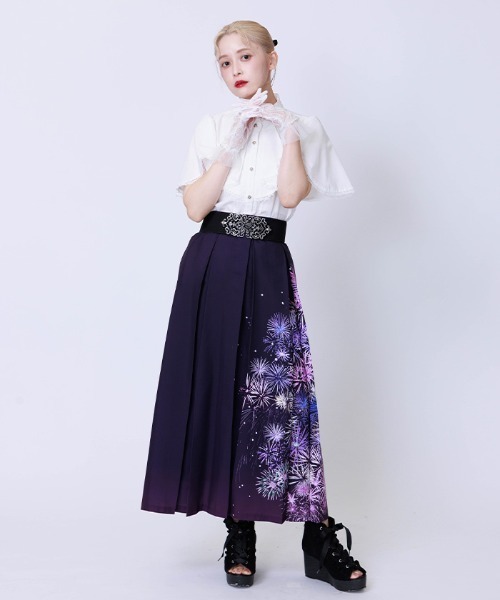 axes femme（アクシーズファム）の「花火柄タックスカート（スカート・レディース・パープル/ブラック・FREE）」の13枚目の写真