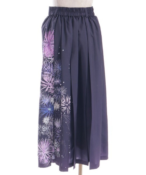 axes femme 花火柄タックスカート パープル 花火柄タックスカート | axes femme | axes femme online shop