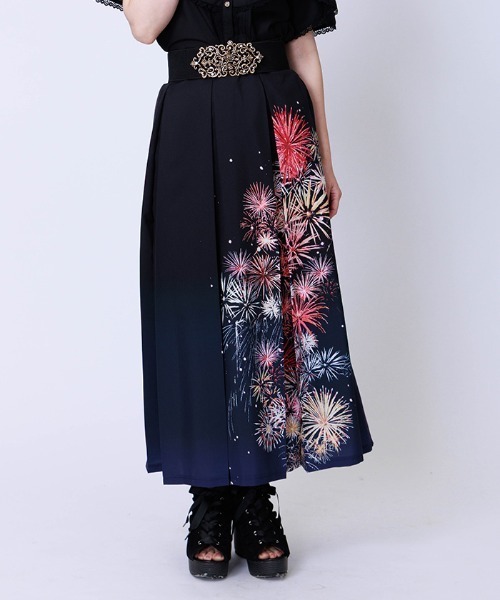 花火柄タックスカート（スカート）｜axes femme（アクシーズ