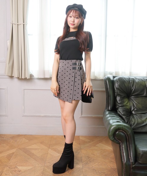 LIPSERVICE（リップサービス）の「ダブルベルトラッププリーツスカート（スカート・レディース・ブラック/グレー/ブラウン・S/M）」の18枚目の写真