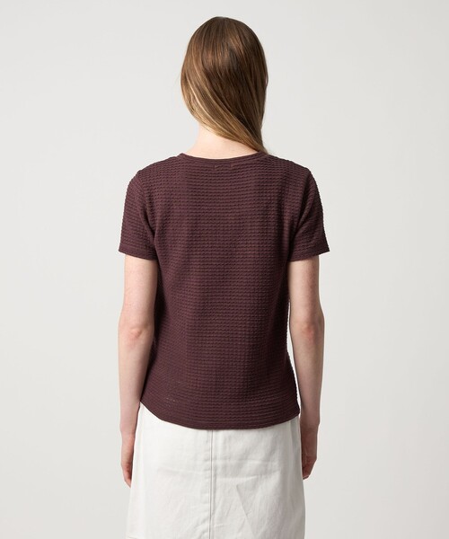 Steven Alan（スティーブンアラン）の「＜Steven Alan＞ウェイビー ジャージー ショートスリーブ Tシャツ（Tシャツ/カットソー・レディース・ワイン/オフホワイト/ネイビー・FREE）」の10枚目の写真