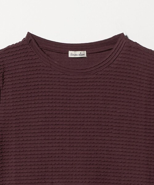 Steven Alan（スティーブンアラン）の「＜Steven Alan＞ウェイビー ジャージー ショートスリーブ Tシャツ（Tシャツ/カットソー・レディース・ワイン/オフホワイト/ネイビー・FREE）」の13枚目の写真