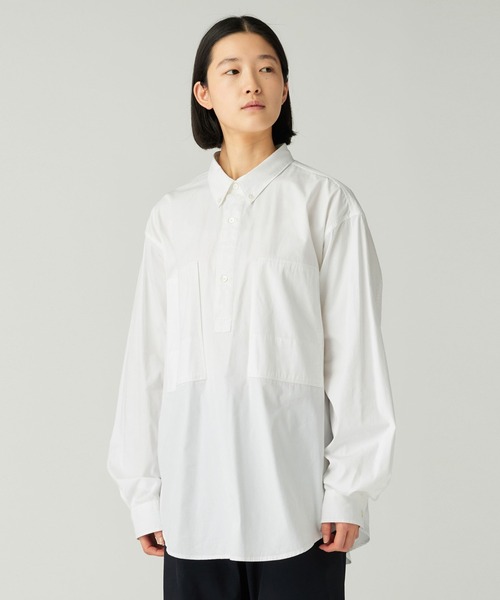 Snow Peak(スノーピーク)の「Snow Peak / Organic Cotton Pullover Shirt オーガニックコットンプルオーバーシャツ(Tシャツ/カットソー・メンズ・ホワイト/ブラック・S/M/L/XL)」の1枚目の写真