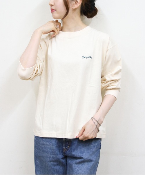 GYMPHLEX（ジムフレックス）の「Gymphlex/ジムフレックス　クルーネックプルオーバー　CREW NECK PULLOVER　GY-0486 HKT（ウィメンズ）（Tシャツ/カットソー・レディース・トップグレー/サックスブルー/ダークネイビー/ナチュラル・14）」の3枚目の写真