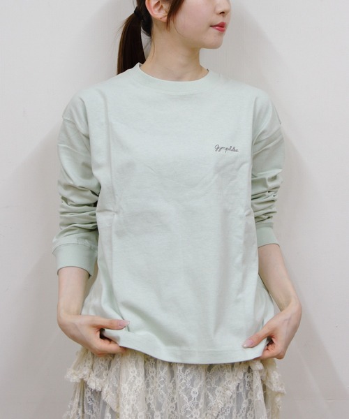 GYMPHLEX(ジムフレックス)の「Gymphlex/ジムフレックス クルーネックプルオーバー CREW NECK PULLOVER GY-C0486 HKT(ウィメンズ)(Tシャツ/カットソー・レディース・トップグレー/サックスブルー/ダークネイビー/ナチュラル/ホワイト/ライトグリーン/レッド・14)」の1枚目の写真