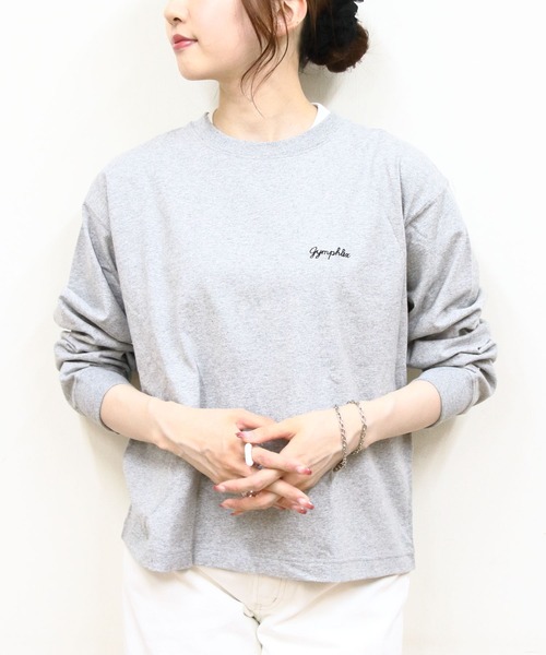 GYMPHLEX（ジムフレックス）の「Gymphlex/ジムフレックス　クルーネックプルオーバー　CREW NECK PULLOVER　GY-0486 HKT（ウィメンズ）（Tシャツ/カットソー・レディース・トップグレー/サックスブルー/ダークネイビー/ナチュラル・14）」の2枚目の写真