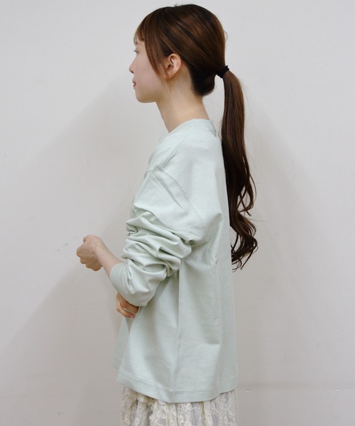 GYMPHLEX(ジムフレックス)の「Gymphlex/ジムフレックス クルーネックプルオーバー CREW NECK PULLOVER GY-C0486 HKT(ウィメンズ)(Tシャツ/カットソー・レディース・トップグレー/サックスブルー/ダークネイビー/ナチュラル/ホワイト/ライトグリーン/レッド・14)」の18枚目の写真