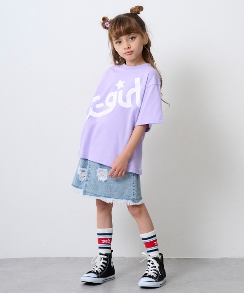 X-girl Stages(エックスガールステージス)の「【TBSドラマ フェイクマミー 着用アイテム】ビッグロゴ半袖Tシャツ(Tシャツ/カットソー・キッズ・ホワイト/ブラック/ラベンダー・80cm/90cm/110cm/120cm/130cm/140cm/100cm)」の12枚目の写真