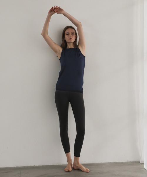 Julier Yoga and Relax（ジュリエヨガアンドリラックス）の「Julier (定番)Ecocoべア天竺タンクトップ（タンクトップ・レディース・ピンク/ホワイト/ネイビー・1/0）」の7枚目の写真