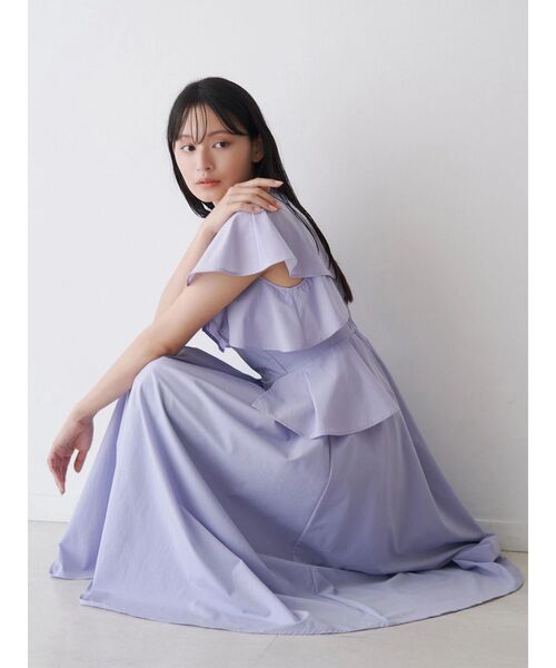 TONAL（トーナル）の「フリルペプラムワンピース（ワンピース・レディース・ライトブルー/レッド/ブラウン・MEDIUM）」の5枚目の写真