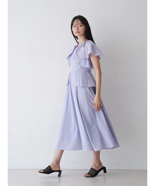 TONAL（トーナル）の「フリルペプラムワンピース（ワンピース・レディース・ライトブルー/レッド/ブラウン・MEDIUM）」の6枚目の写真