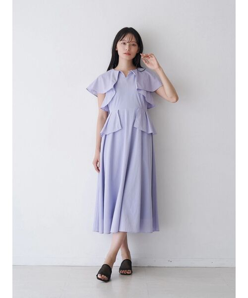 TONAL（トーナル）の「フリルペプラムワンピース（ワンピース・レディース・ライトブルー/レッド/ブラウン・MEDIUM）」の7枚目の写真