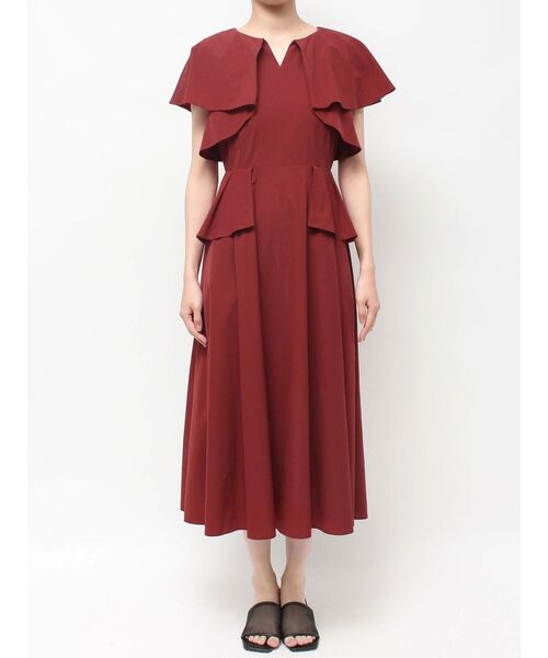 TONAL（トーナル）の「フリルペプラムワンピース（ワンピース・レディース・ライトブルー/レッド/ブラウン・MEDIUM）」の18枚目の写真