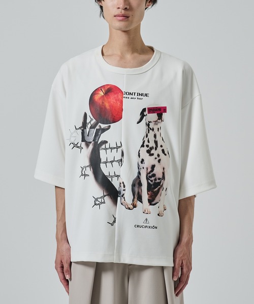 SHAREEF（シャリーフ）の「【SHAREEF】APPLE×DOG TEE（Tシャツ/カットソー・メンズ・ホワイト/ブラック・1/2）」の7枚目の写真
