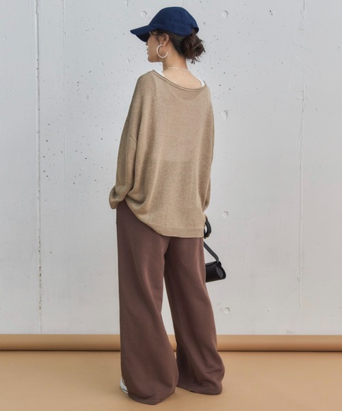 Doux archives（ドゥアルシーヴ）の「ピグメントセンターシームワイドパンツ（スウェットパンツ・レディース・ブラウン/グレイッシュベージュ/チャコールグレー・38）」の16枚目の写真