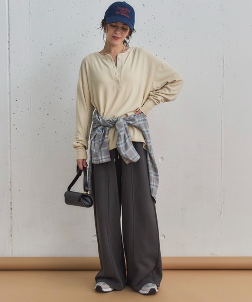 セール】ピグメントセンターシームワイドパンツ（スウェットパンツ