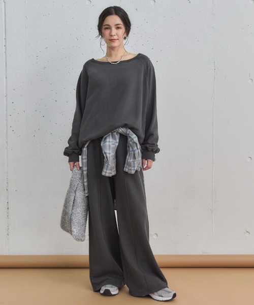 セール】ピグメントセンターシームワイドパンツ（スウェットパンツ