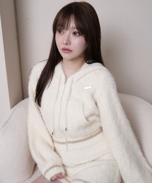 フェザーニットパーカー