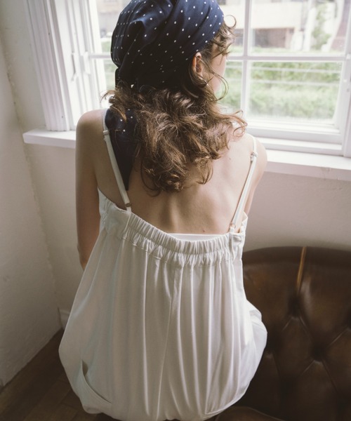 HANNE(アン)の「ストラップショートオールインワン(つなぎ/オールインワン・レディース・ホワイト/ブラック・SMALL/MEDIUM)」の14枚目の写真