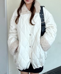 GeeRA | 衿ボアミドル丈バルーンキルティングブルゾン(ブルゾン)