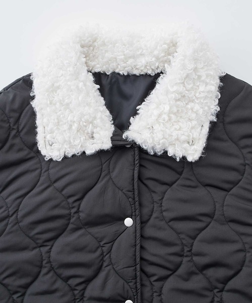 GeeRA（ジーラ）の「衿ボアキルティングミドル丈バルーンジャケット（ブルゾン・レディース・アイボリー/ブラック・MEDIUM/LARGE）」の18枚目の写真