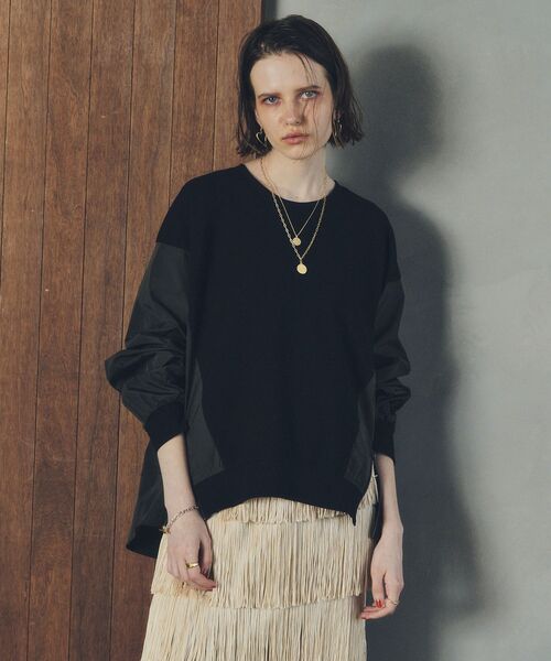 Editt by YECCA VECCA(エディットバイイェッカヴェッカ)の「素材MIX裾ZIPプルオーバー(スウェット・レディース・その他6/ブラック・FREE)」の3枚目の写真