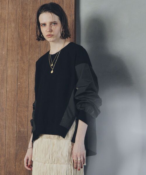 Editt by YECCA VECCA(エディットバイイェッカヴェッカ)の「素材MIX裾ZIPプルオーバー(スウェット・レディース・その他6/ブラック・FREE)」の5枚目の写真