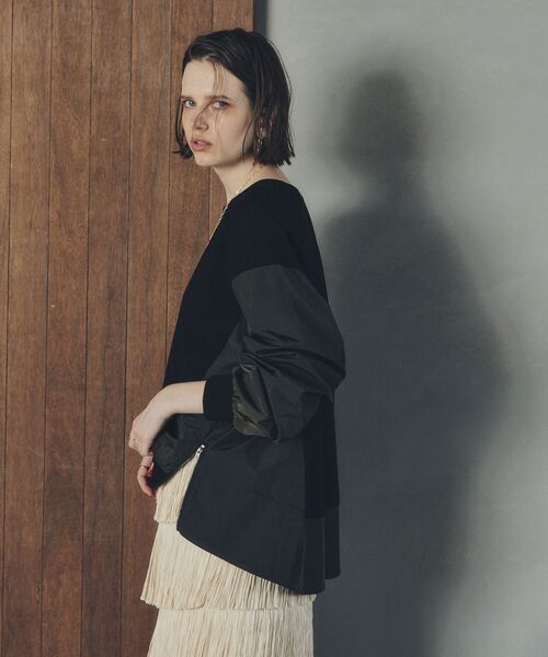 Editt by YECCA VECCA(エディットバイイェッカヴェッカ)の「素材MIX裾ZIPプルオーバー(スウェット・レディース・その他6/ブラック・FREE)」の6枚目の写真