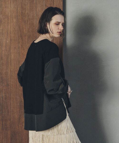 Editt by YECCA VECCA(エディットバイイェッカヴェッカ)の「素材MIX裾ZIPプルオーバー(スウェット・レディース・その他6/ブラック・FREE)」の7枚目の写真