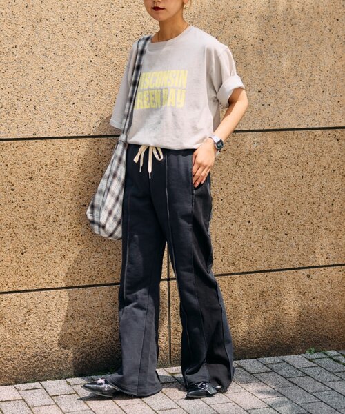 etsinta（エシンタ）の「etsintaリメイクフレアパンツ（スウェットパンツ・レディース・ブラック/オフホワイト/レッド/ブルー・ONE SIZE）」の21枚目の写真