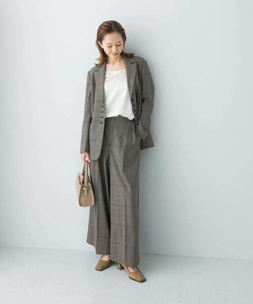 URBAN RESEARCH ROSSO WOMEN(アーバンリサーチ ロッソ)の「チェックワイドスラックス(その他パンツ・レディース・ブラウン系その他・38/36)」の2枚目の写真