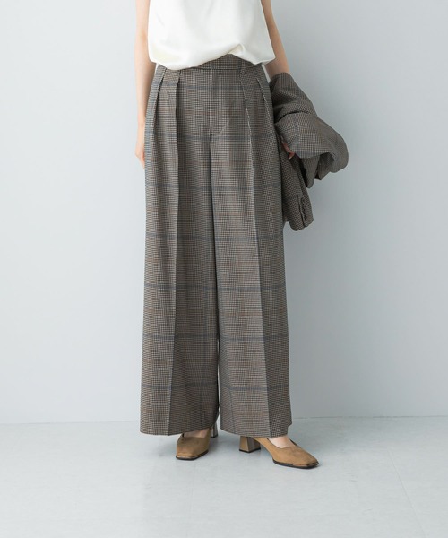 URBAN RESEARCH ROSSO WOMEN(アーバンリサーチ ロッソ)の「チェックワイドスラックス(その他パンツ・レディース・ブラウン系その他・38/36)」の5枚目の写真