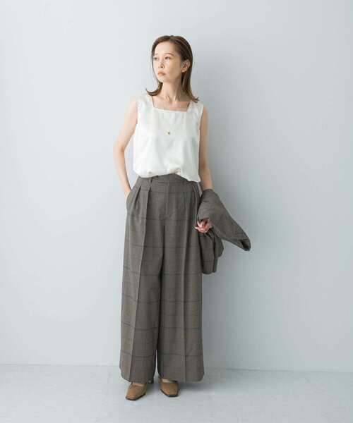 URBAN RESEARCH ROSSO WOMEN(アーバンリサーチ ロッソ)の「チェックワイドスラックス(その他パンツ・レディース・ブラウン系その他・38/36)」の7枚目の写真