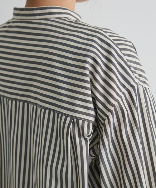 CRAFT STANDARD BOUTIQUE（クラフトスタンダードブティック）の「【追加】バンドカラーシャツ◇（シャツ/ブラウス・レディース・ネイビー系2/ベージュ系その他2/グレー系その他2/ブラウン系その他4/チャコールグレー/オフホワイト・L/M/S）」の9枚目の写真