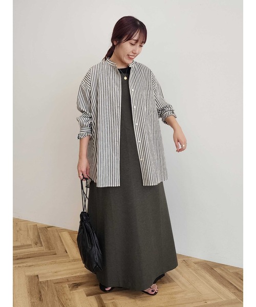 CRAFT STANDARD BOUTIQUE（クラフトスタンダードブティック）の「【追加】バンドカラーシャツ◇（シャツ/ブラウス・レディース・ネイビー系2/ベージュ系その他2/グレー系その他2/ブラウン系その他4/チャコールグレー/オフホワイト・L/M/S）」の17枚目の写真