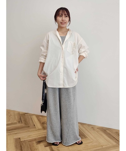 CRAFT STANDARD BOUTIQUE（クラフトスタンダードブティック）の「【追加】バンドカラーシャツ◇（シャツ/ブラウス・レディース・ネイビー系2/ベージュ系その他2/グレー系その他2/ブラウン系その他4/チャコールグレー/オフホワイト・L/M/S）」の12枚目の写真