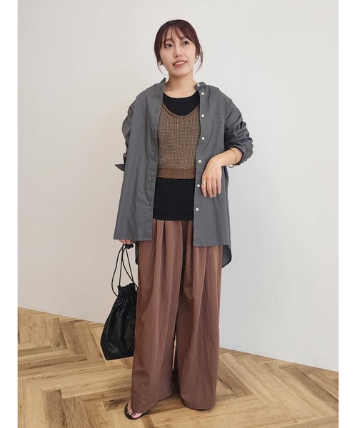 CRAFT STANDARD BOUTIQUE（クラフトスタンダードブティック）の「【追加】バンドカラーシャツ◇（シャツ/ブラウス・レディース・ネイビー系2/ベージュ系その他2/グレー系その他2/ブラウン系その他4/チャコールグレー/オフホワイト・L/M/S）」の13枚目の写真