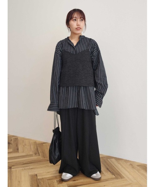 CRAFT STANDARD BOUTIQUE（クラフトスタンダードブティック）の「【追加】バンドカラーシャツ◇（シャツ/ブラウス・レディース・ネイビー系2/ベージュ系その他2/グレー系その他2/ブラウン系その他4/チャコールグレー/オフホワイト・L/M/S）」の16枚目の写真