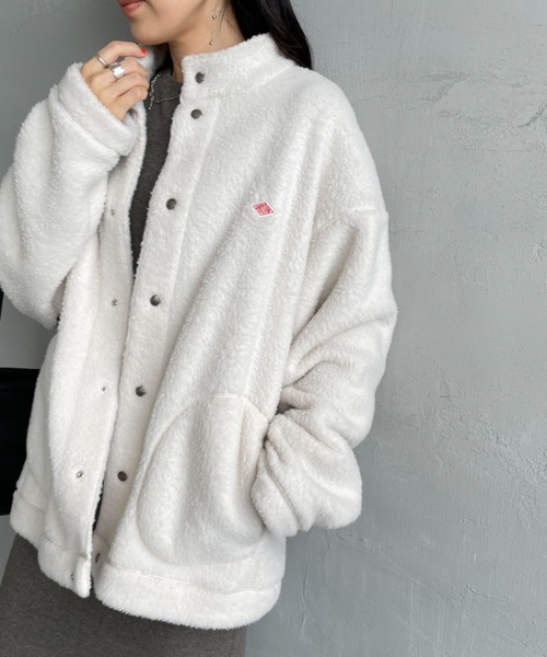 DANTON（ダントン）の「[DANTON/ダントン] スタンドカラー ダブルフェイスボアフリースカーディガン（ブルゾン・レディース・オフホワイト/ブラック/チャコールグレー・L/M/S）」の12枚目の写真