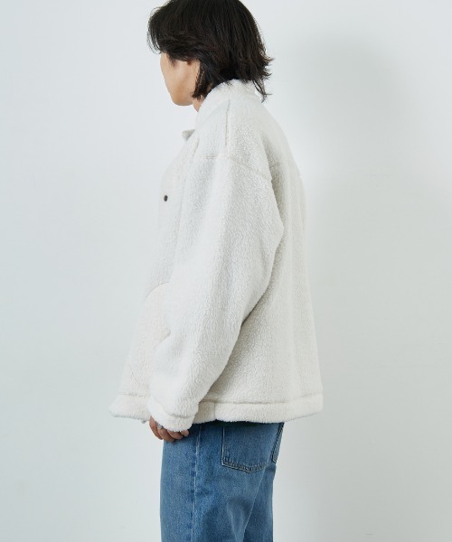 DANTON フリースカーディガン DANTON｜【30%OFF】スタンドカラーボアフリースカーディガン dt