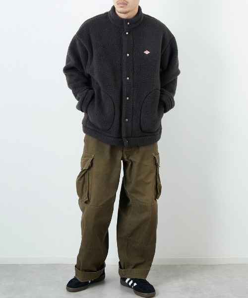 DANTON（ダントン）の「[DANTON/ダントン] スタンドカラー ダブルフェイスボアフリースカーディガン（ブルゾン・レディース・オフホワイト/ブラック/チャコールグレー・L/M/S）」の8枚目の写真