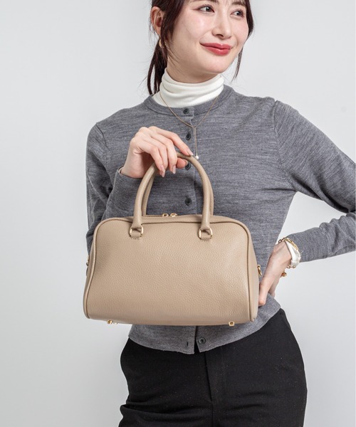 AULENTTI/オウレンティ】2WAY レザー ミニボストンバッグ イタリア製