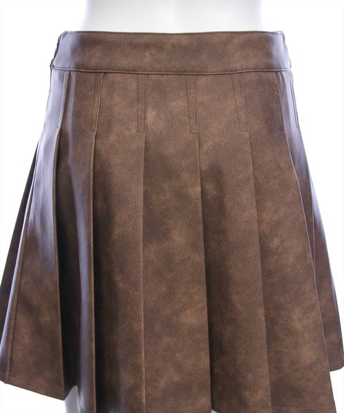 clear（クリア）の「アンティークレザープリーツミニスカート(セット可)[カジュアル 着回し抜群 大人]（スカート・レディース・ブラック/ブラウン・S/M）」の8枚目の写真