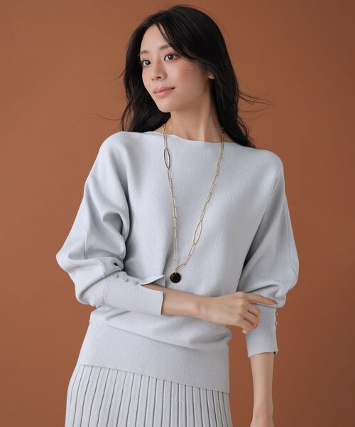 ANY SIS（エニィスィス）の「CICA加工 ビューティドルマン ニット（ニット/セーター・レディース・ブラック系/ベージュ系/ダークグリーン系/アイボリー系/ネイビー系/ピンク系/ライトグレー系/ワイン系/ダルブルー系/ライトイエロー系・MEDIUM）」の3枚目の写真