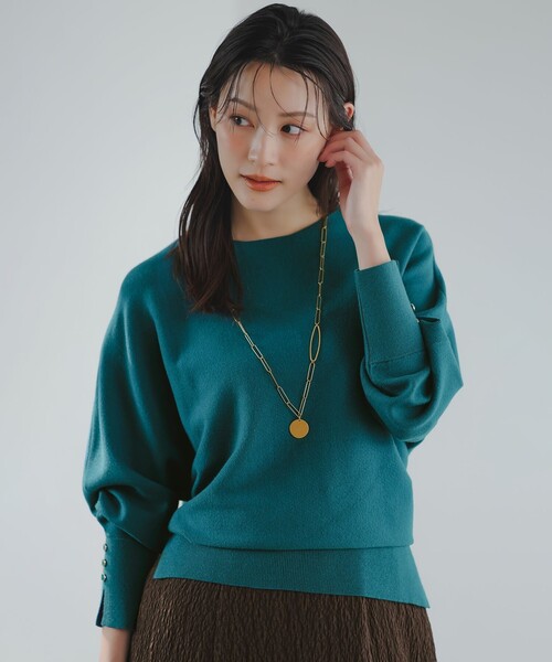 ANY SIS（エニィスィス）の「CICA加工 ビューティドルマン ニット（ニット/セーター・レディース・ブラック系/ベージュ系/ダークグリーン系/アイボリー系/ネイビー系/ピンク系/ライトグレー系/ワイン系/ダルブルー系/ライトイエロー系・MEDIUM）」の5枚目の写真